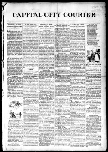First page of first issue of Capital city courier.