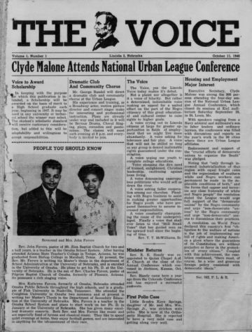 First page of first issue of The voice.