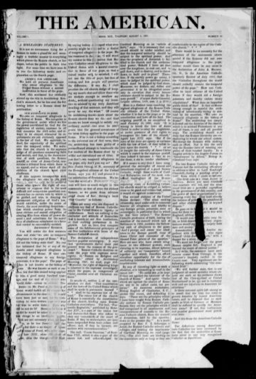 First page of first issue of The American.